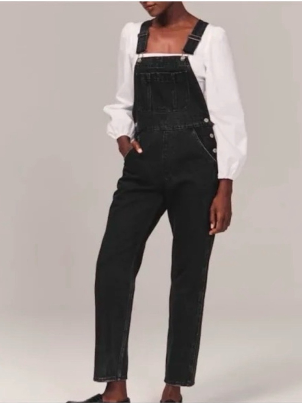 Abercrombie & Fitch Black Denim Overalls